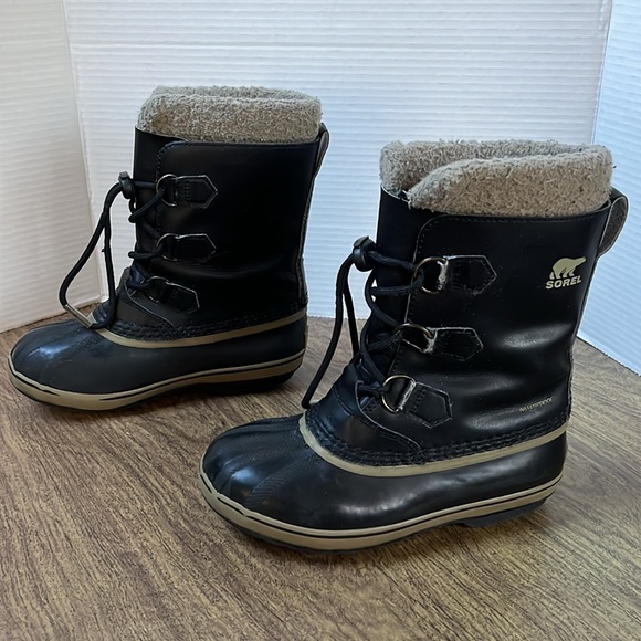 Sorel Kids Waterproof Boots Winter Snow boots Black Size 3 - Picture 5 of 10